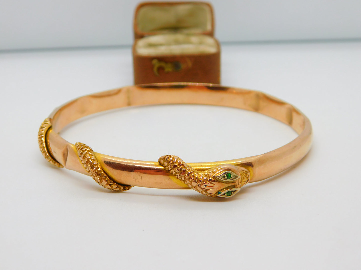 9ct Rose Gold Snake Serpent Slave Bangle Bracelet Antique 1922 Art Deco