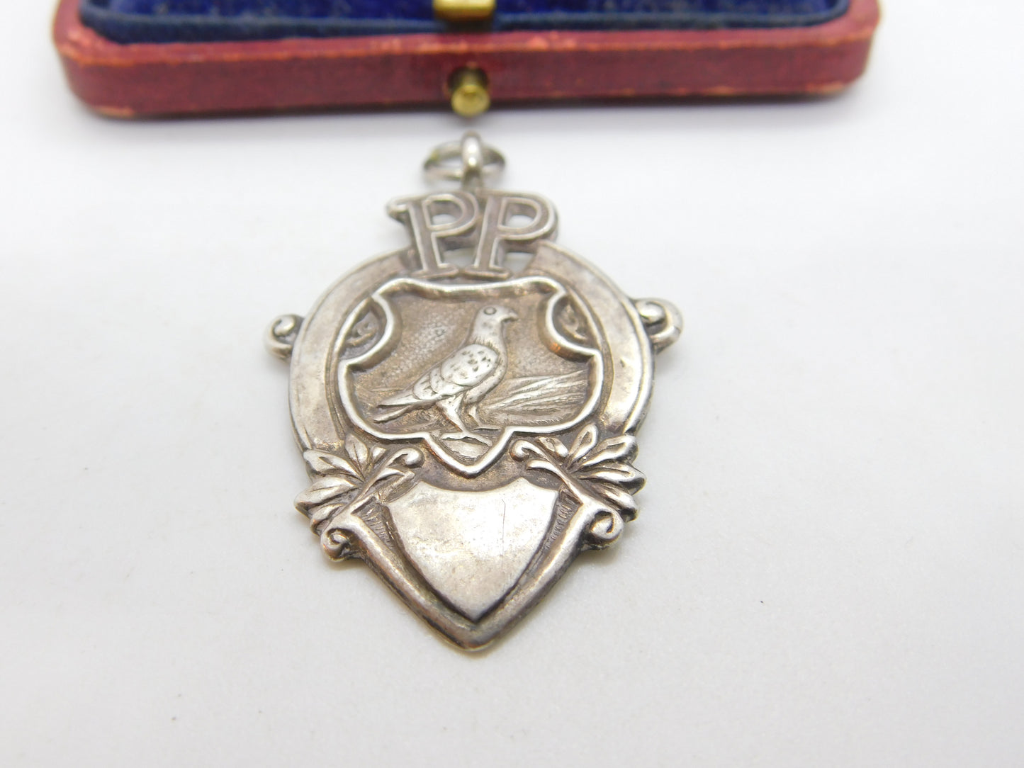 Sterling Silver Pigeon Fanciers Fob Medal 1925 Birmingham Antique Art Deco