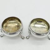 George III Pair of Sterling Silver Salt Cellars Antique 1802 London Bateman