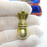 Fabergé Julius Rappoport Imperial Russian Military Helmet Silver Gilt Egg Orb Pendant c1880 Kokoshnik Marks I.P