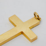 Victorian 15ct Gold Blue Enamel Large Cross Pendant Antique 1897 Chester