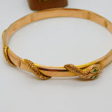 9ct Rose Gold Snake Serpent Slave Bangle Bracelet Antique 1922 Art Deco