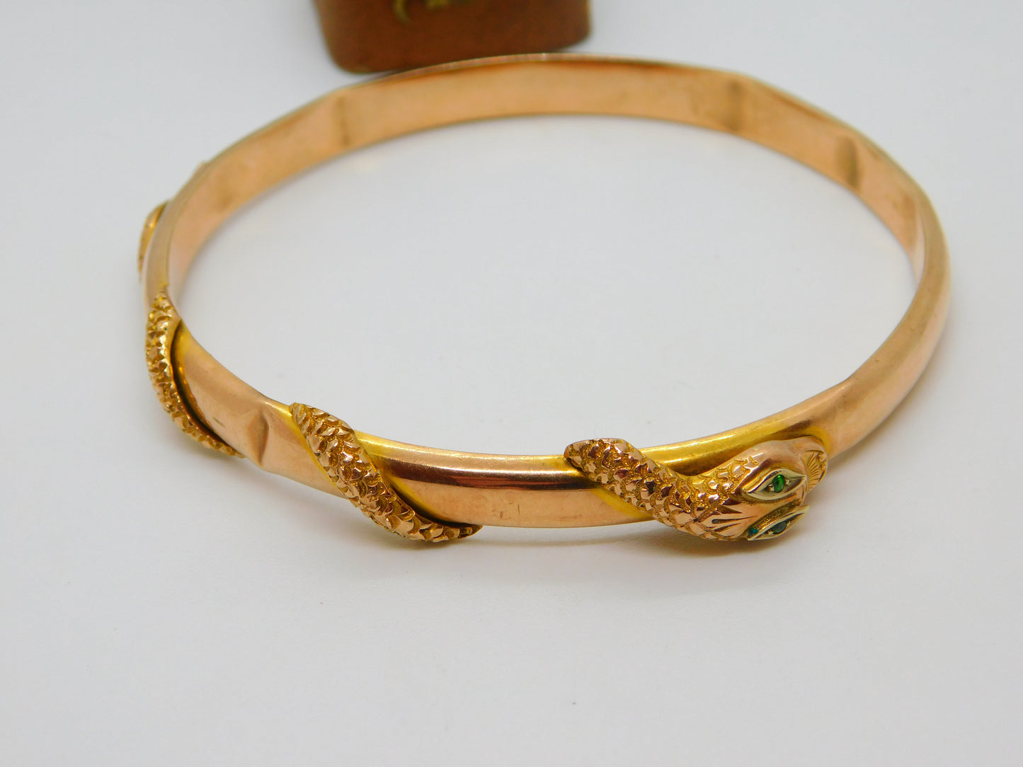 9ct Rose Gold Snake Serpent Slave Bangle Bracelet Antique 1922 Art Deco