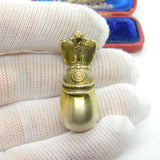 Fabergé Julius Rappoport Imperial Russian Military Helmet Silver Gilt Egg Orb Pendant c1880 Kokoshnik Marks I.P