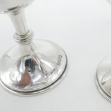 Pair of Sterling Silver Floral Pattern Goblets or Chalices 1937 Antique Deco