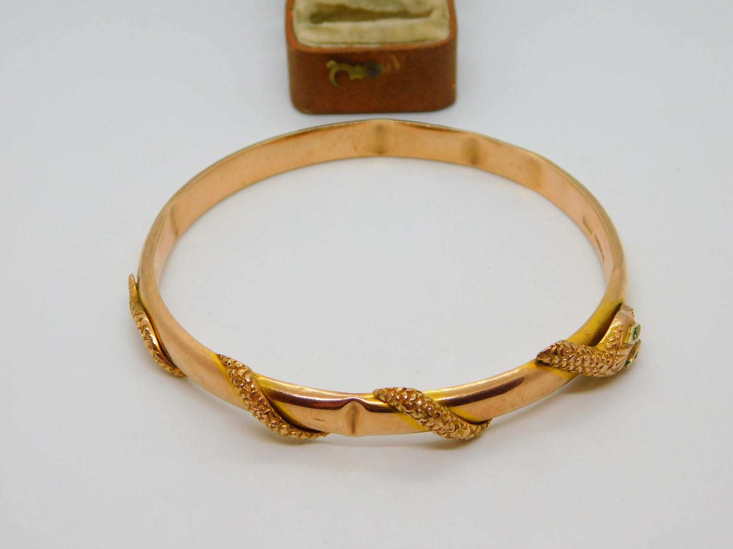 9ct Rose Gold Snake Serpent Slave Bangle Bracelet Antique 1922 Art Deco