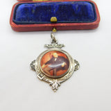 Sterling Silver & Enamel Winston Churchill Fob Medal 1931 Birmingham Antique