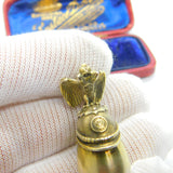 Fabergé Julius Rappoport Imperial Russian Military Helmet Silver Gilt Egg Orb Pendant c1880 Kokoshnik Marks I.P
