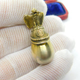 Fabergé Julius Rappoport Imperial Russian Military Helmet Silver Gilt Egg Orb Pendant c1880 Kokoshnik Marks I.P