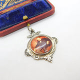Sterling Silver & Enamel Winston Churchill Fob Medal 1931 Birmingham Antique