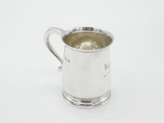 Sterling Silver Christening Cup or Tankard 'Meriel' Antique 1943 London Deco