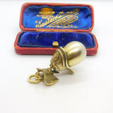 Fabergé Julius Rappoport Imperial Russian Military Helmet Silver Gilt Egg Orb Pendant c1880 Kokoshnik Marks I.P