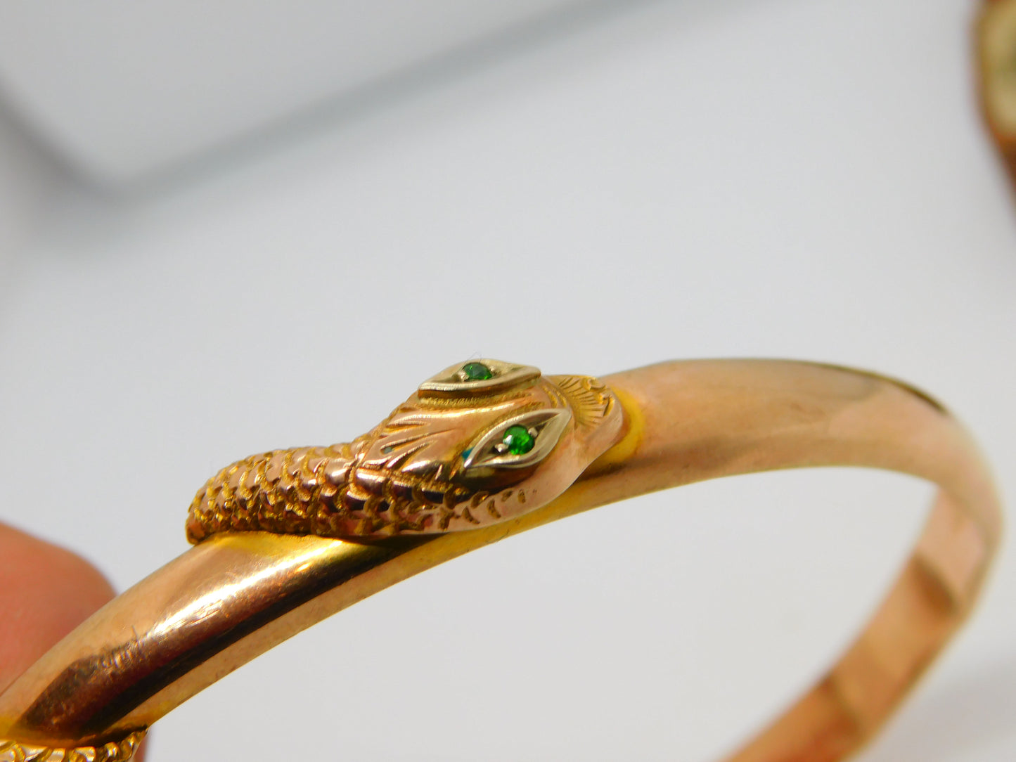 9ct Rose Gold Snake Serpent Slave Bangle Bracelet Antique 1922 Art Deco