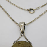 George IV Grand Tour Sterling Silver Carved Lava Cameo Necklace Antique c1830