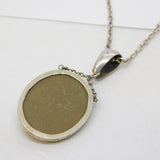 George IV Grand Tour Sterling Silver Carved Lava Cameo Necklace Antique c1830