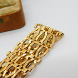 9ct Yellow Gold Large Gate Link Chain Bracelet Vintage 1991 London