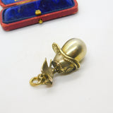 Fabergé Julius Rappoport Imperial Russian Military Helmet Silver Gilt Egg Orb Pendant c1880 Kokoshnik Marks I.P
