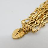 9ct Yellow Gold Large Gate Link Chain Bracelet Vintage 1991 London