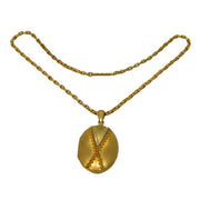 Victorian Pinchbeck Floral Mourning Locket Pendant Necklace Antique c1860