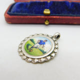 Sterling Silver & Enamel Football Player Sporting Fob Medal 1922 Birmingham AF