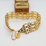 9ct Yellow Gold Large Gate Link Chain Bracelet Vintage 1991 London