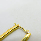 Large 18ct Yellow Gold Feather Form Designer Style Drop Earrings London 1958