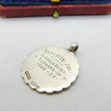 Sterling Silver & Enamel Football Player Sporting Fob Medal 1922 Birmingham AF