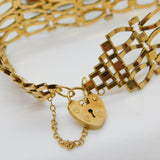 9ct Yellow Gold Large Gate Link Chain Bracelet Vintage 1991 London