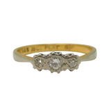 Edwardian 18ct Gold, Platinum, Three-Stone Diamond Ring Antique c1910