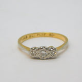 Edwardian 18ct Gold, Platinum, Three-Stone Diamond Ring Antique c1910