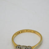 Edwardian 18ct Gold, Platinum, Three-Stone Diamond Ring Antique c1910