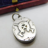 Edwardian Sterling Silver Good Luck Horseshoe Locket Pendant 1906 Birmingham