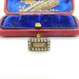 Georgian Small 9ct Gold, Seed Pearl & Hair Mourning Brooch c1820 Antique