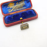 Georgian Small 9ct Gold, Seed Pearl & Hair Mourning Brooch c1820 Antique