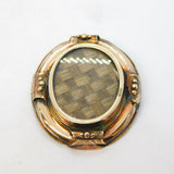 Victorian Boxed 9ct Gold Etruscan Style Mourning Brooch Antique c1860