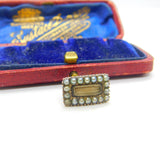 Georgian Small 9ct Gold, Seed Pearl & Hair Mourning Brooch c1820 Antique
