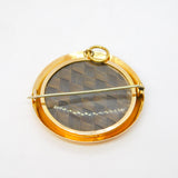 Victorian 9ct Yellow Gold, Portrait & Hair Set Mourning Brooch Pendant Antique c1900