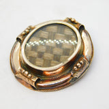 Victorian Boxed 9ct Gold Etruscan Style Mourning Brooch Antique c1860