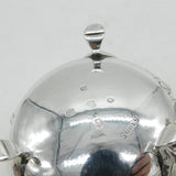 Victorian Pair of Sterling Silver Floral Salt Cellars Antique 1870 Sheffield