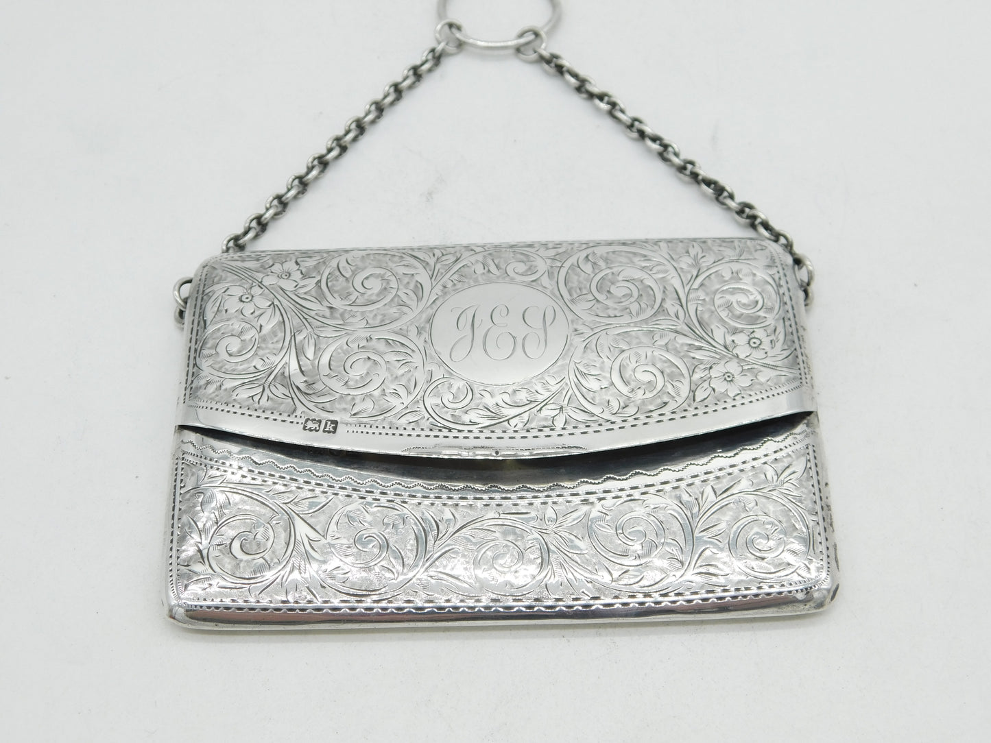 Edwardian Sterling Silver Floral Ladies Cigarette Case Antique 1905 London