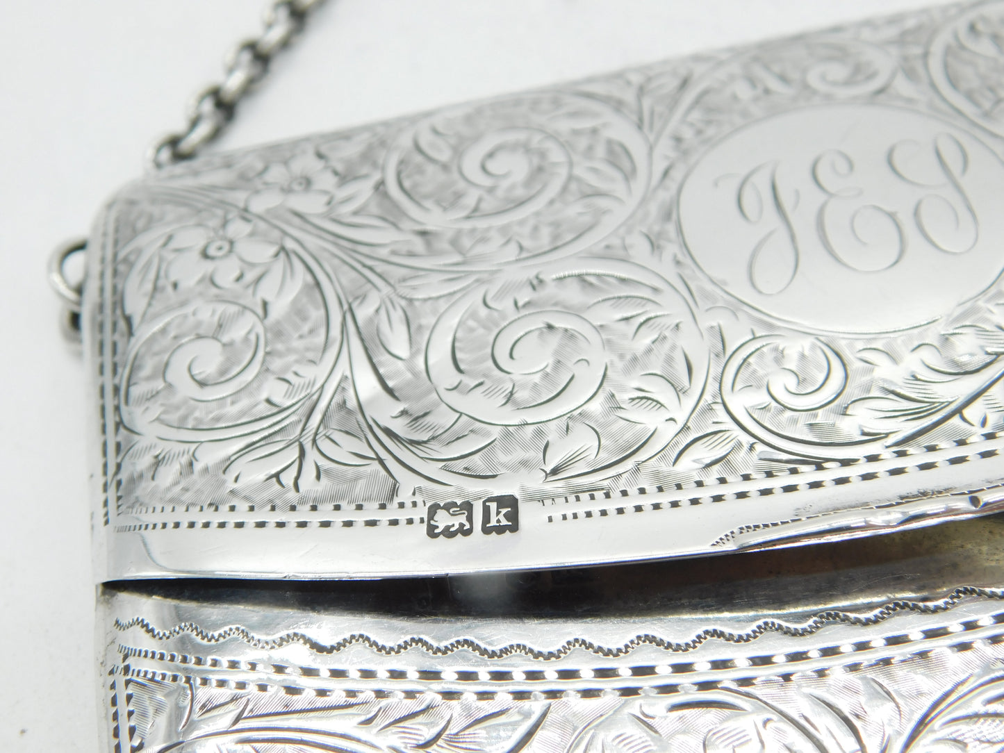 Edwardian Sterling Silver Floral Ladies Cigarette Case Antique 1905 London