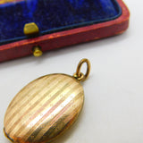 Victorian 9ct Gold Back & Front Double Locket Pendant Antique c1900