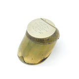 Edwardian Pony Hoof Brass Rim Inkwell 'Poor Old Jack Died Sept. 1906' Commemorative Antique
