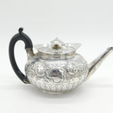 George III Sterling Silver Floral Pattern Baluster Teapot Antique 1804 London
