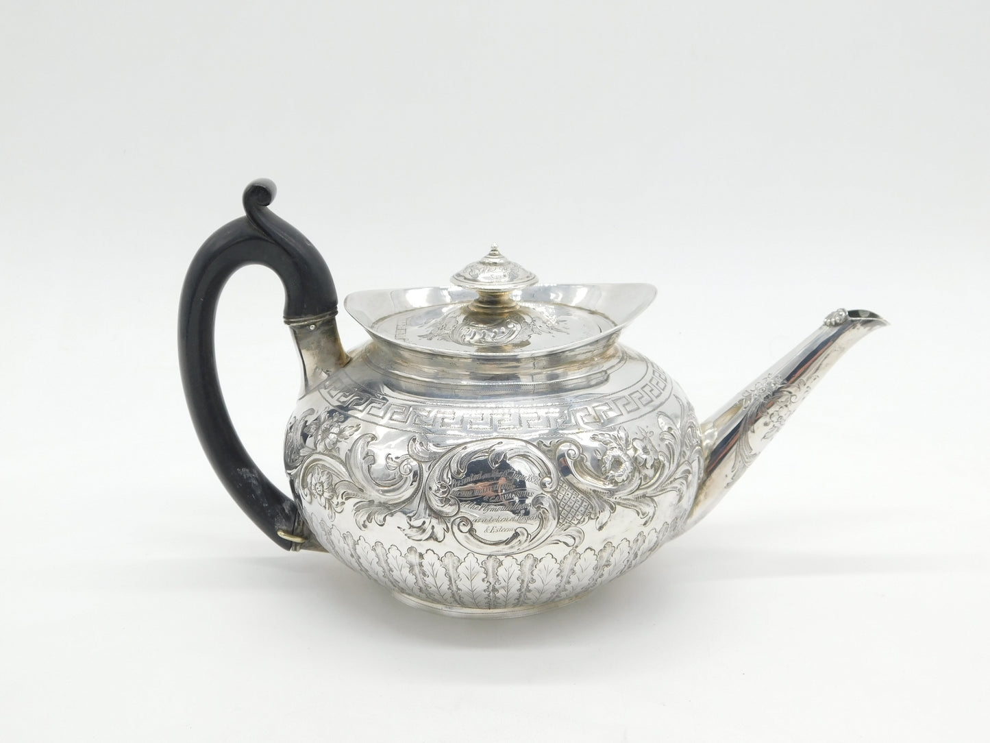 George III Sterling Silver Floral Pattern Baluster Teapot Antique 1804 London