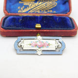 Charles Horner Sterling Silver Guilloche Enamel Floral Brooch c1920 Antique
