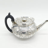 George III Sterling Silver Floral Pattern Baluster Teapot Antique 1804 London