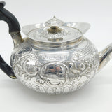 George III Sterling Silver Floral Pattern Baluster Teapot Antique 1804 London
