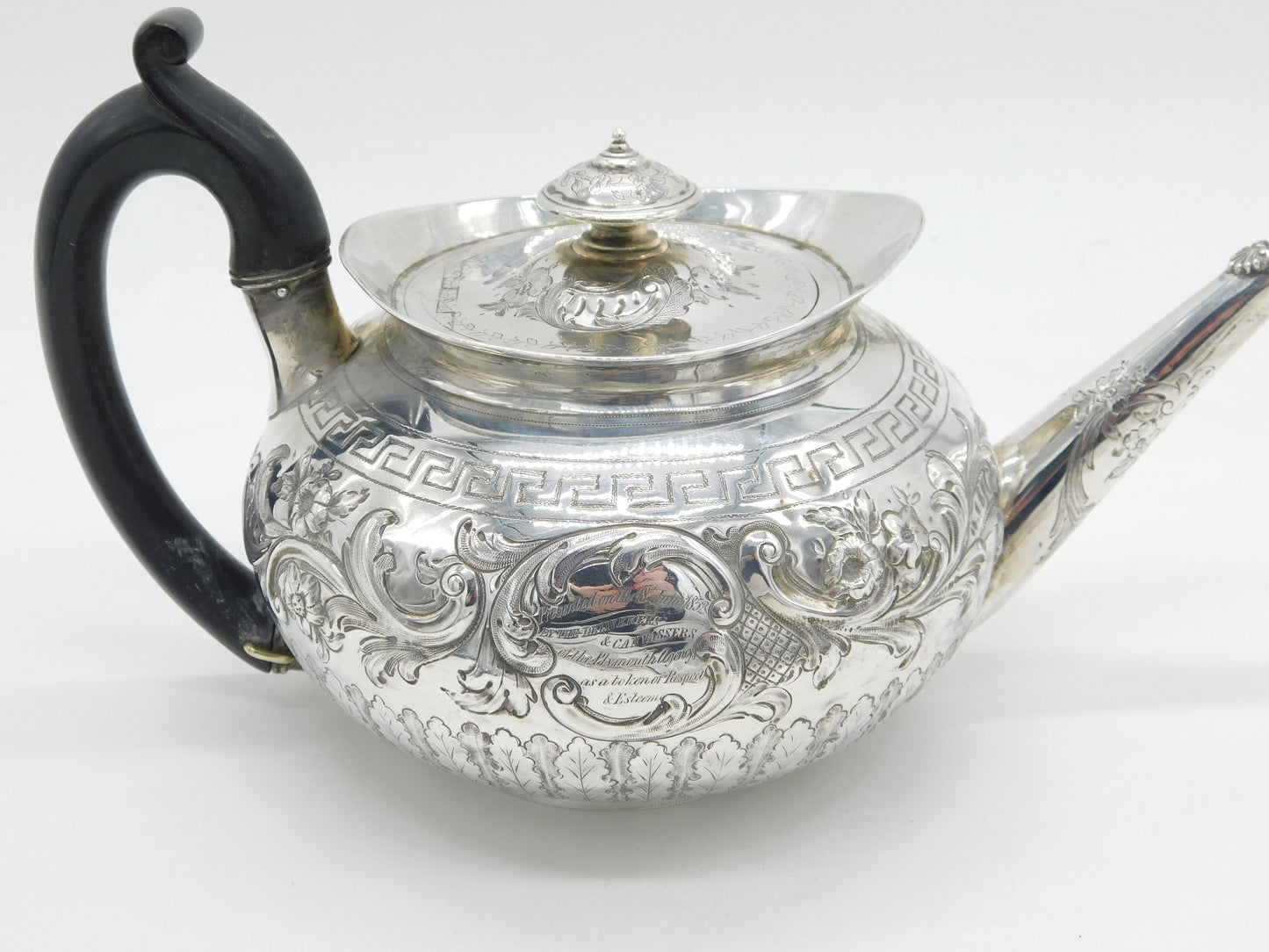 George III Sterling Silver Floral Pattern Baluster Teapot Antique 1804 London