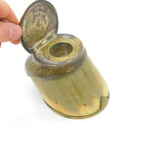 Edwardian Pony Hoof Brass Rim Inkwell 'Poor Old Jack Died Sept. 1906' Commemorative Antique